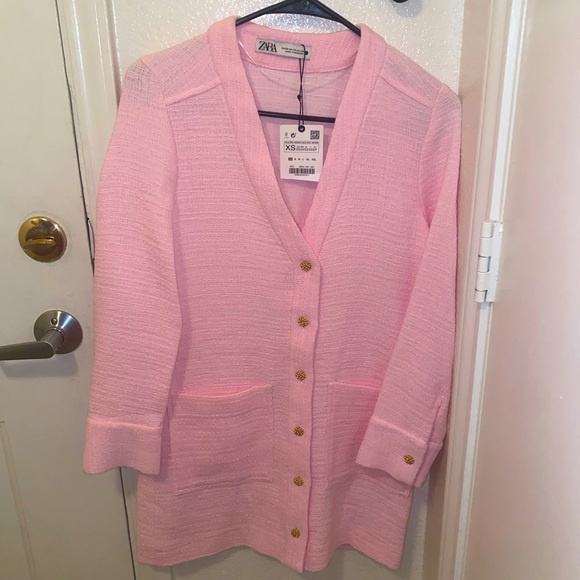 Zara pink blazer button up dress new with tags - Picture 1 of 4